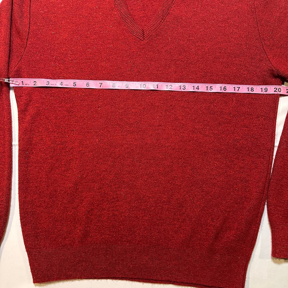 Vintage ‘80s Robert Bruce Red Wool Blend Sweater | USA Made| Heritage Knit| L - Picture 4 of 6